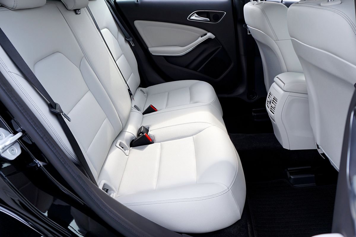 Clean white leather car interior